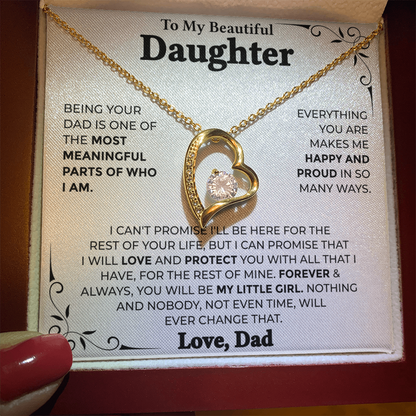 To My Beautiful Daughter – Forever My Little Girl, Forever Love Necklace from Dad