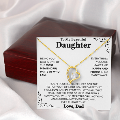 To My Beautiful Daughter – Forever My Little Girl, Forever Love Necklace from Dad
