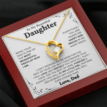 To My Beautiful Daughter – Forever My Little Girl, Forever Love Necklace from Dad