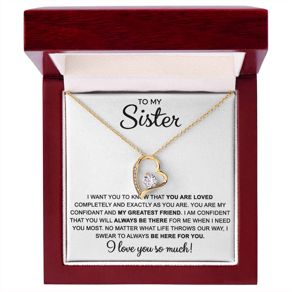 To My Sister — Always Here for You Forever Love Necklace