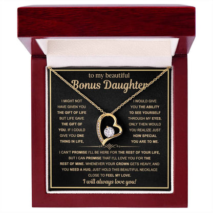 To My Bonus Daughter — Always Loved Forever Love Necklace