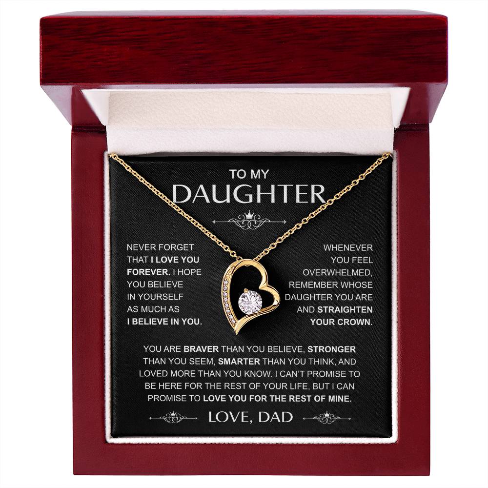 To My Daughter — Straighten Your Crown Forever Love Necklace from Dad