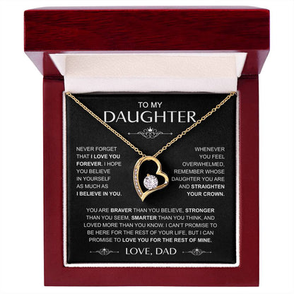 To My Daughter — Straighten Your Crown Forever Love Necklace from Dad