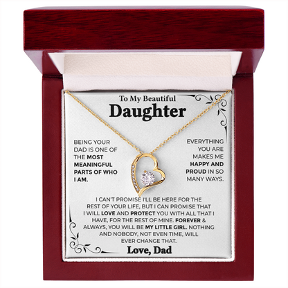 To My Beautiful Daughter – Forever My Little Girl, Forever Love Necklace from Dad