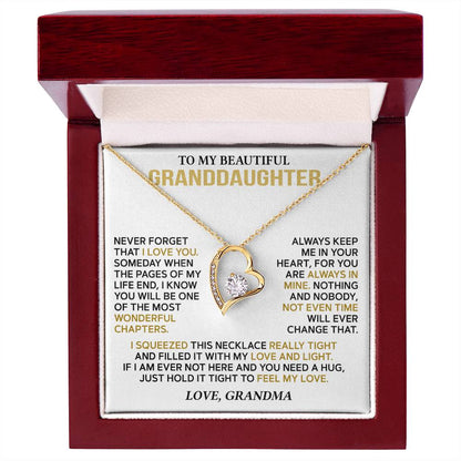 To My Granddaughter — A Hug from Grandma Forever Love Necklace