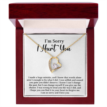 I’m Sorry — Forever Love Necklace with Apology Message Card