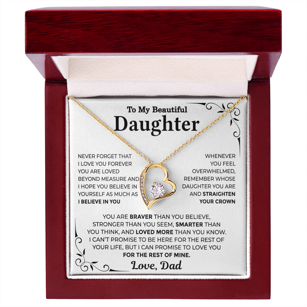 To My Daughter — Straighten Your Crown Forever Love Necklace from Dad