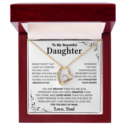 To My Daughter — Straighten Your Crown Forever Love Necklace from Dad