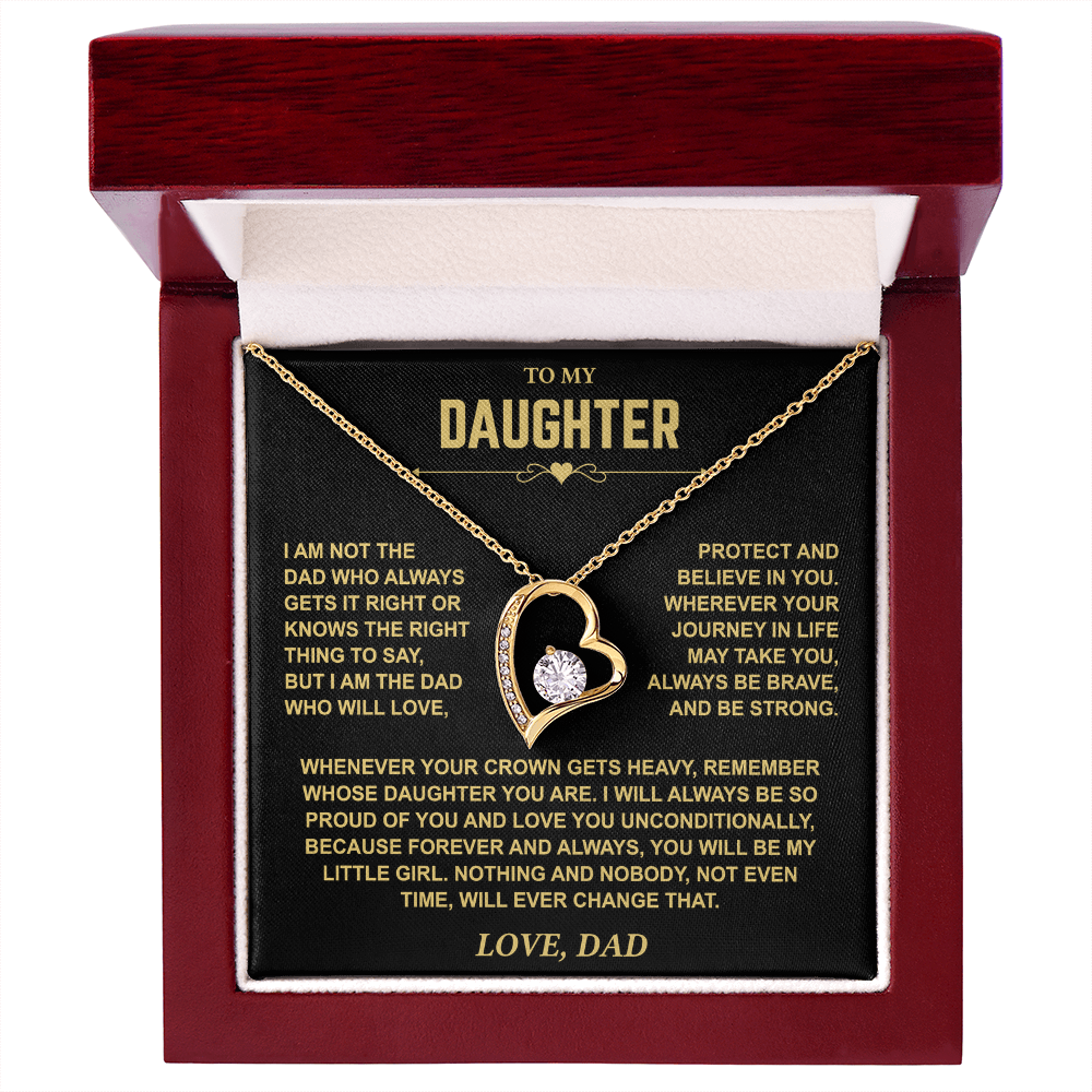 To My Daughter — Brave & Strong Forever Love Necklace from Dad