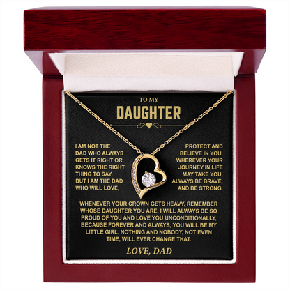 To My Daughter — Brave & Strong Forever Love Necklace from Dad