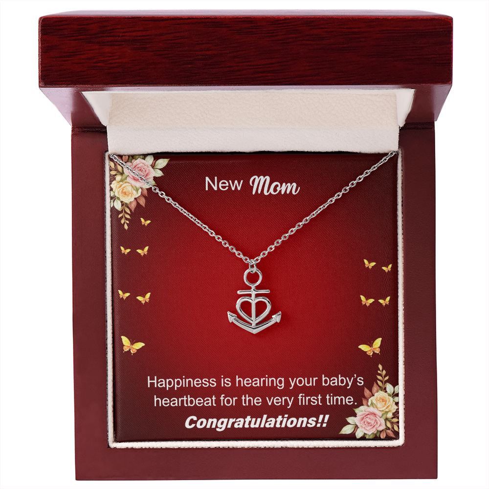 New Mom — First Heartbeat Anchor Pendant Necklace