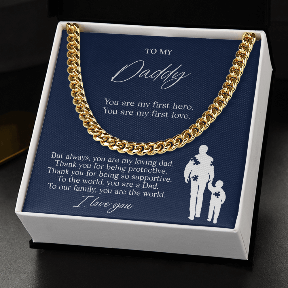 To My Dad — My First Hero Cuban Link Chain