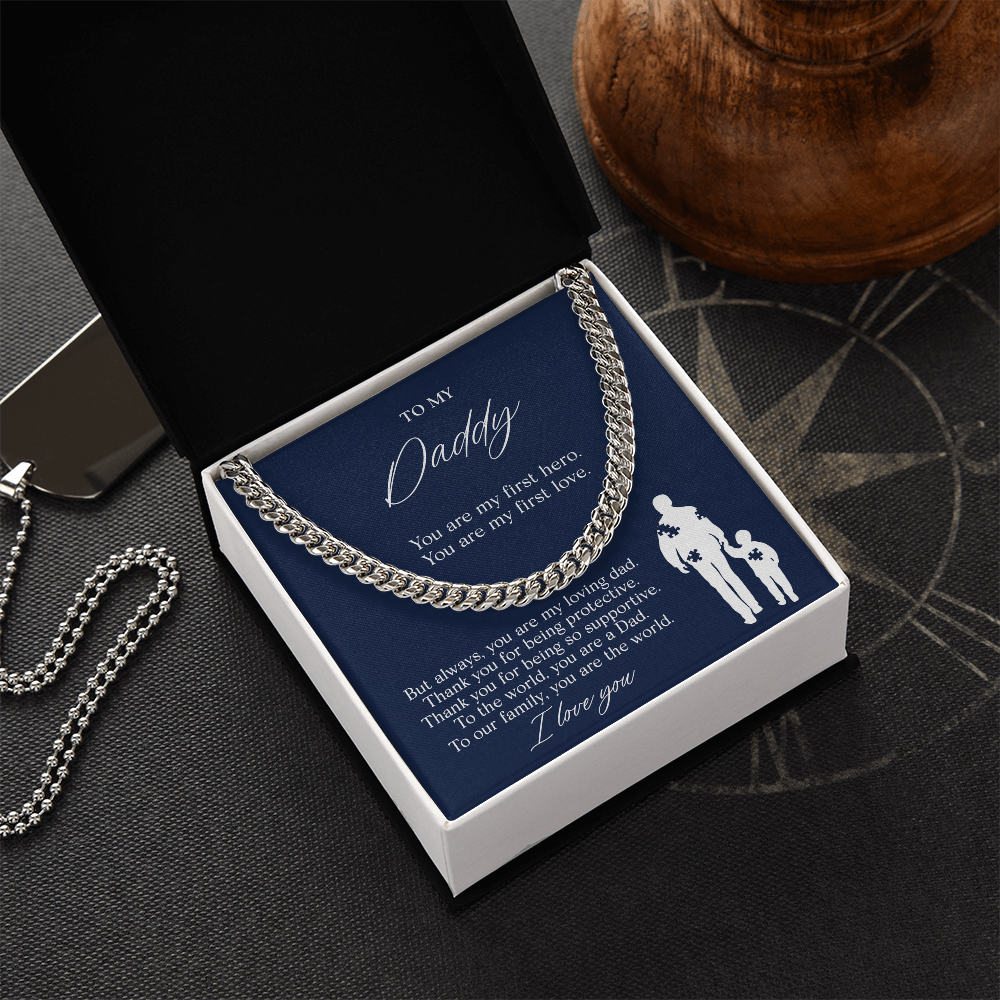 To My Dad — My First Hero Cuban Link Chain
