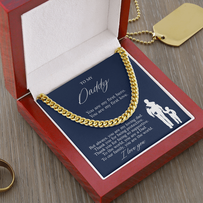 To My Dad — My First Hero Cuban Link Chain