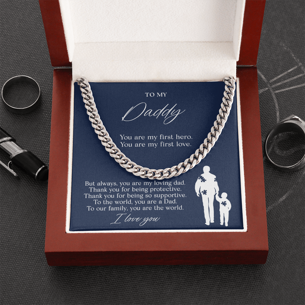 To My Dad — My First Hero Cuban Link Chain