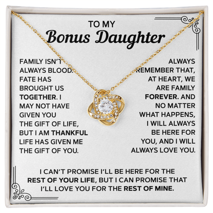 To My Bonus Daughter — Family Forever Love Knot Necklace