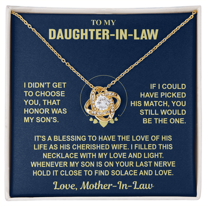 To My Daughter-in-Law — Love & Light Love Knot Necklace