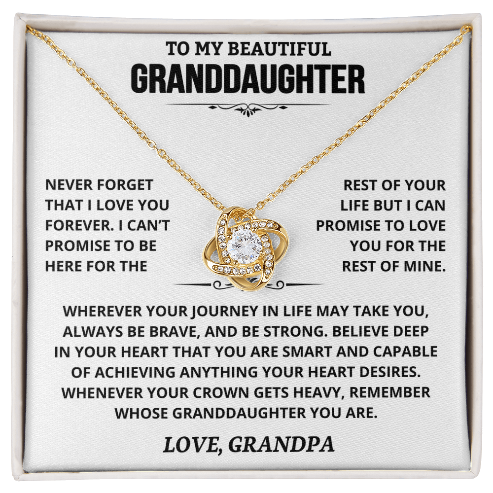 To My Granddaughter — Love You Forever | Love Knot Necklace from Grandpa