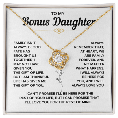 To My Bonus Daughter — Family Forever Love Knot Necklace