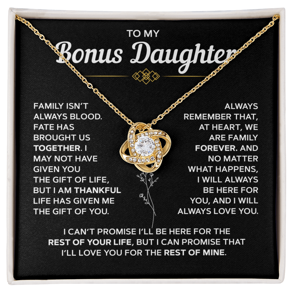 To My Bonus Daughter — Family Forever Love Knot Necklace