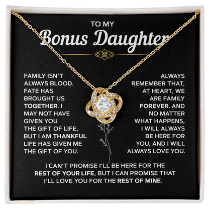 To My Bonus Daughter — Family Forever Love Knot Necklace