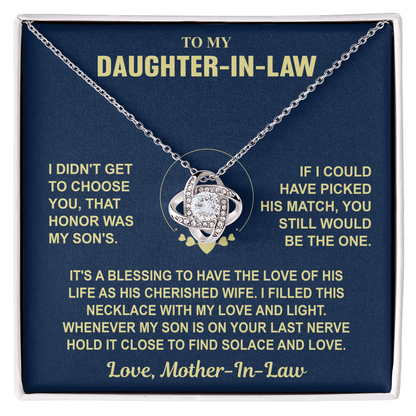 To My Daughter-in-Law — Love & Light Love Knot Necklace