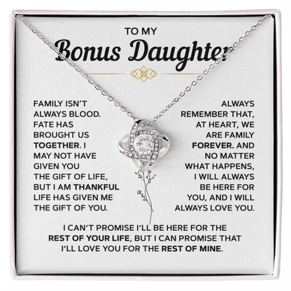 To My Bonus Daughter — Family Forever Love Knot Necklace
