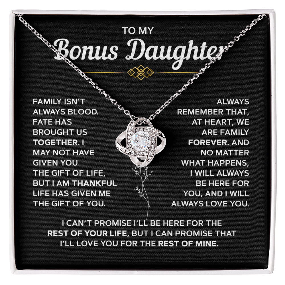To My Bonus Daughter — Family Forever Love Knot Necklace