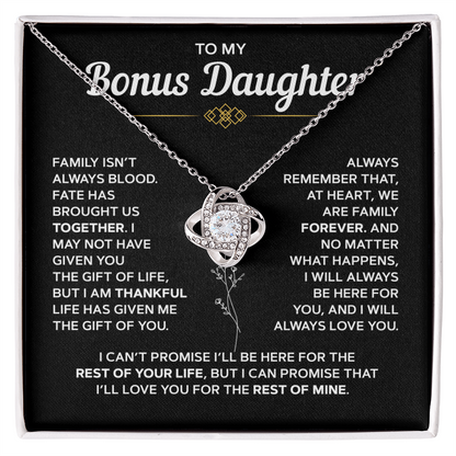 To My Bonus Daughter — Family Forever Love Knot Necklace