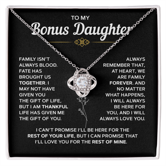 To My Bonus Daughter — Family Forever Love Knot Necklace