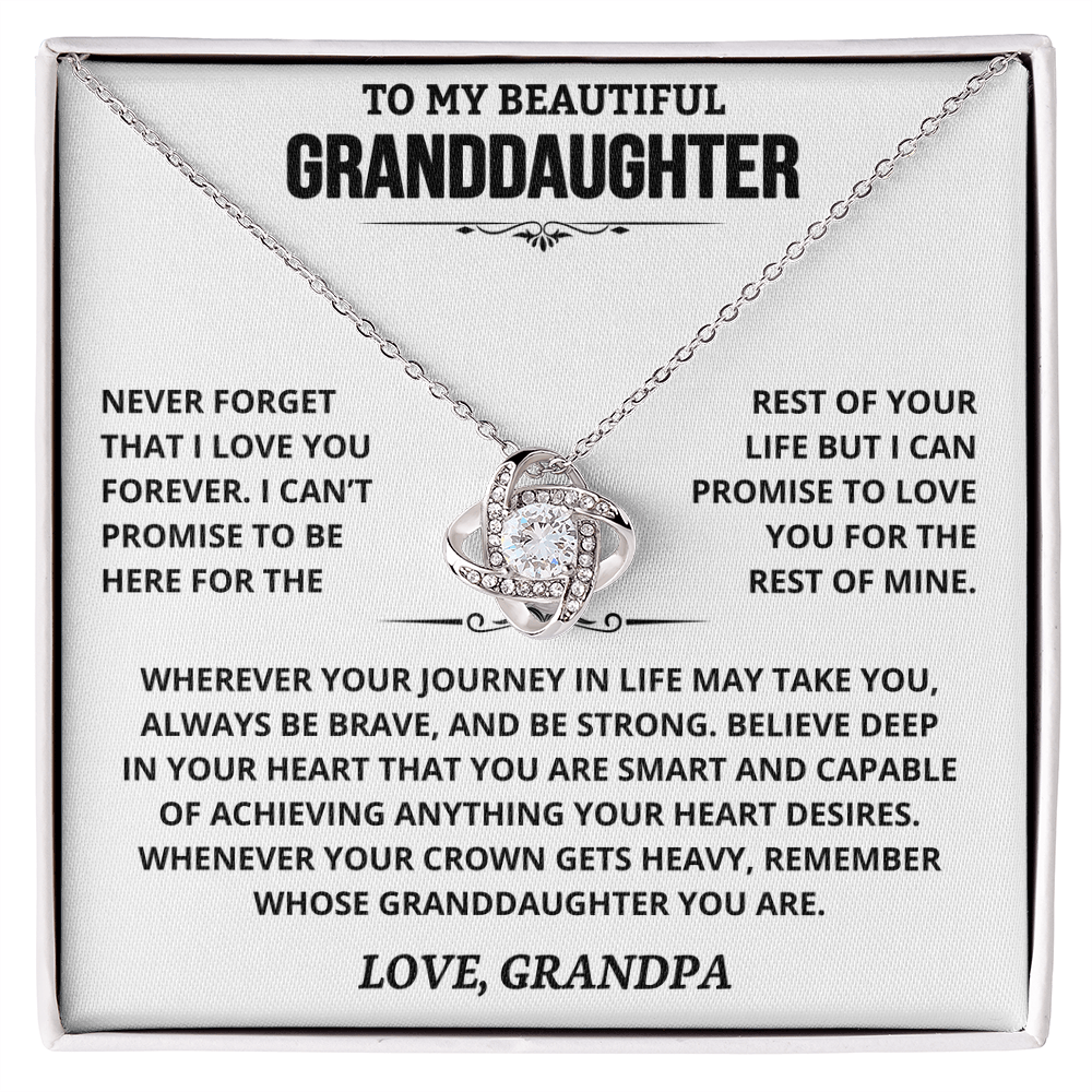 To My Granddaughter — Love You Forever | Love Knot Necklace from Grandpa