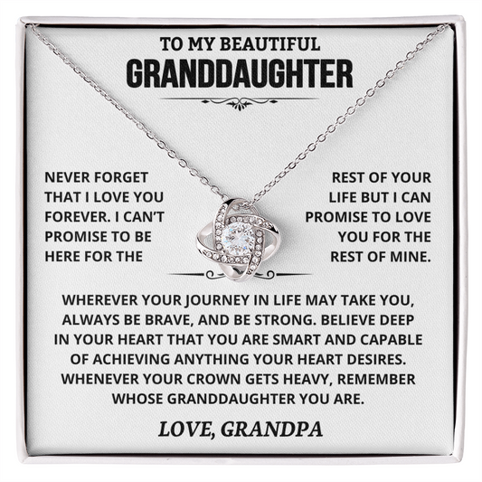 To My Granddaughter — Love You Forever | Love Knot Necklace from Grandpa