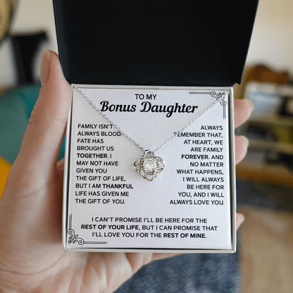 To My Bonus Daughter — Family Forever Love Knot Necklace