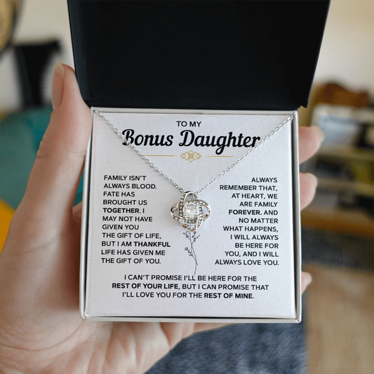 To My Bonus Daughter — Family Forever Love Knot Necklace