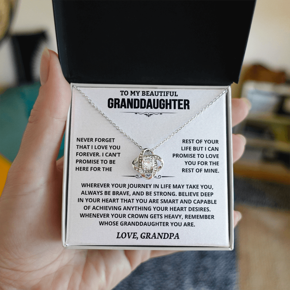 To My Granddaughter — Love You Forever | Love Knot Necklace from Grandpa