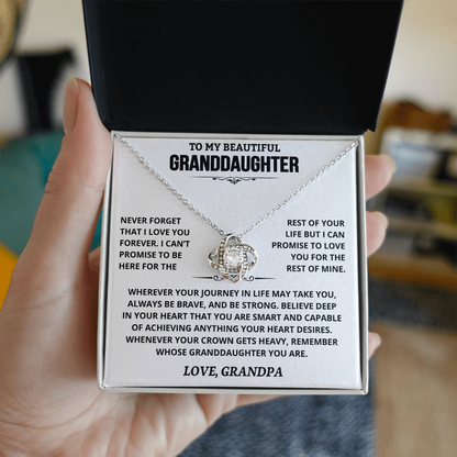 To My Granddaughter — Love You Forever | Love Knot Necklace from Grandpa