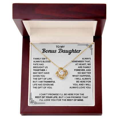 To My Bonus Daughter — Family Forever Love Knot Necklace