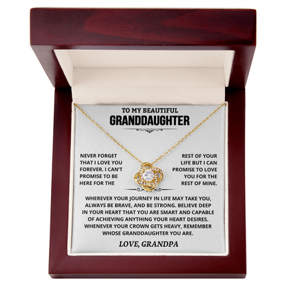 To My Granddaughter — Love You Forever | Love Knot Necklace from Grandpa