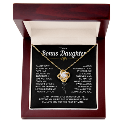To My Bonus Daughter — Family Forever Love Knot Necklace