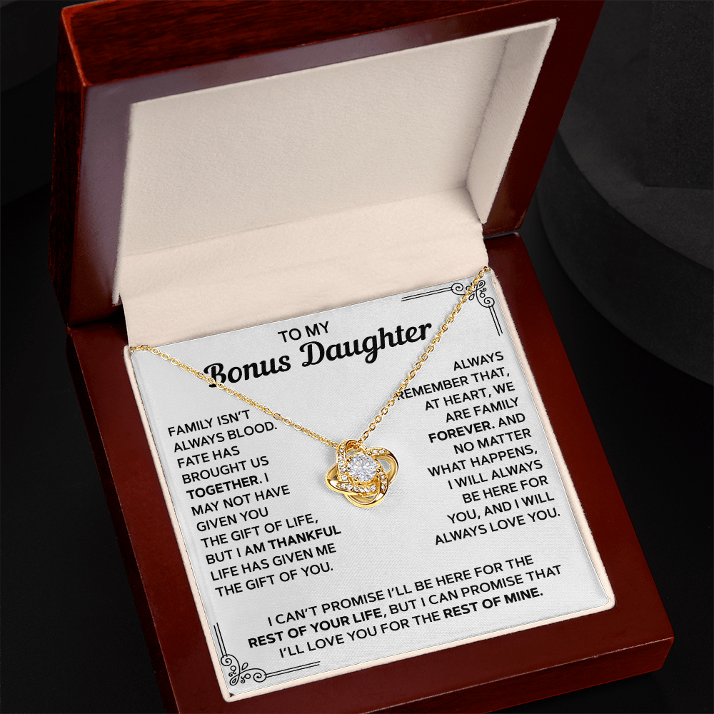 To My Bonus Daughter — Family Forever Love Knot Necklace