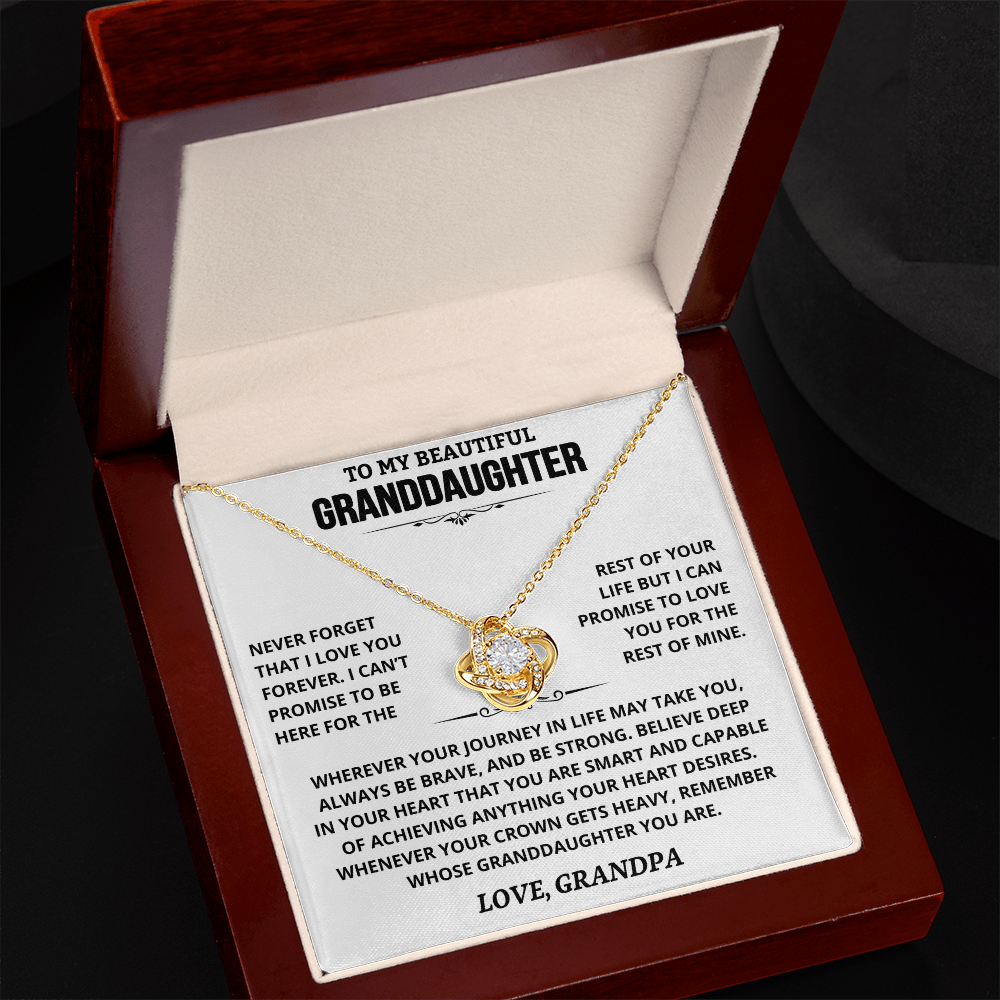 To My Granddaughter — Love You Forever | Love Knot Necklace from Grandpa