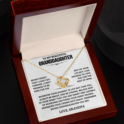 To My Granddaughter — Love You Forever | Love Knot Necklace from Grandpa