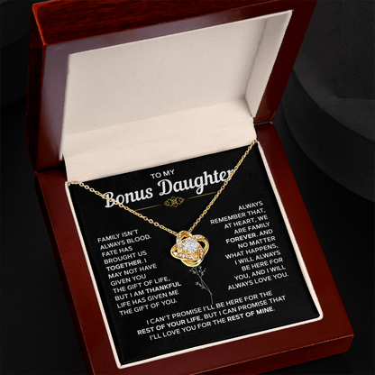 To My Bonus Daughter — Family Forever Love Knot Necklace