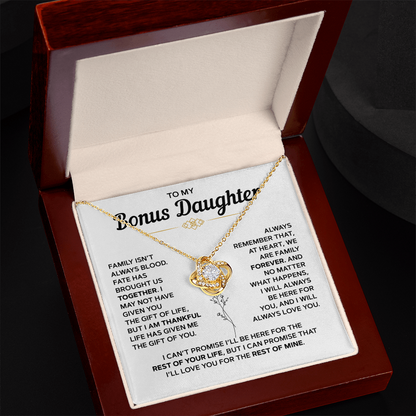 To My Bonus Daughter — Family Forever Love Knot Necklace