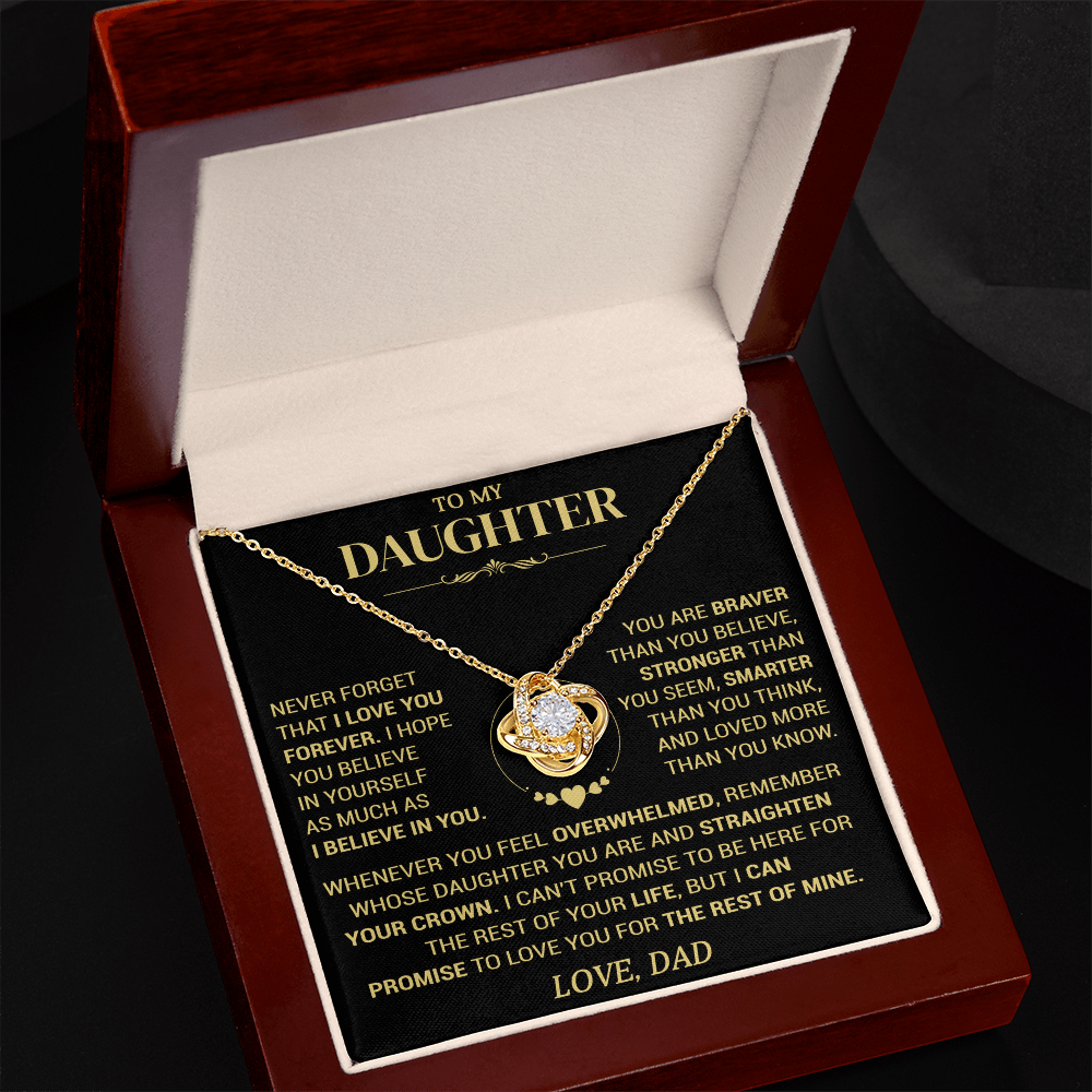 To My Daughter — I Believe in You Love Knot Necklace from Dad