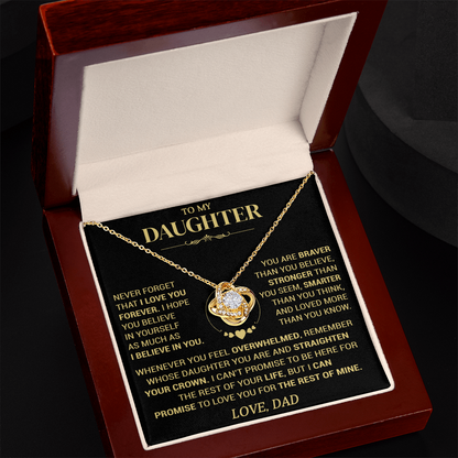 To My Daughter — I Believe in You Love Knot Necklace from Dad