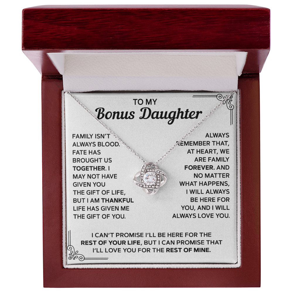 To My Bonus Daughter — Family Forever Love Knot Necklace