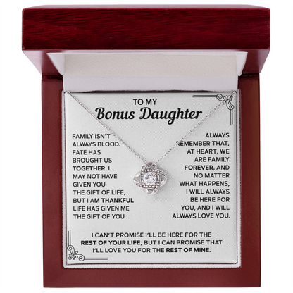 To My Bonus Daughter — Family Forever Love Knot Necklace