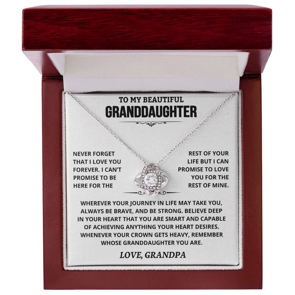 To My Granddaughter — Love You Forever | Love Knot Necklace from Grandpa