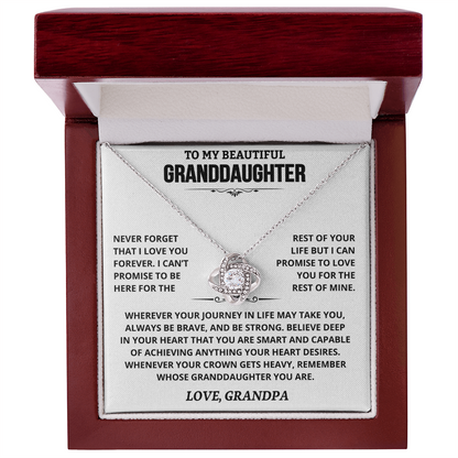 To My Granddaughter — Love You Forever | Love Knot Necklace from Grandpa